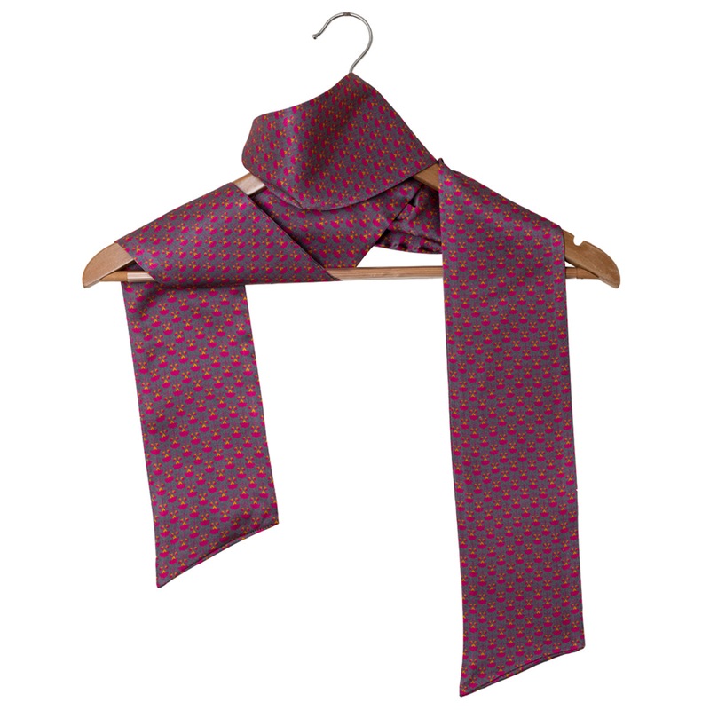 Printed Pink and Purple Silk Stole for Women
