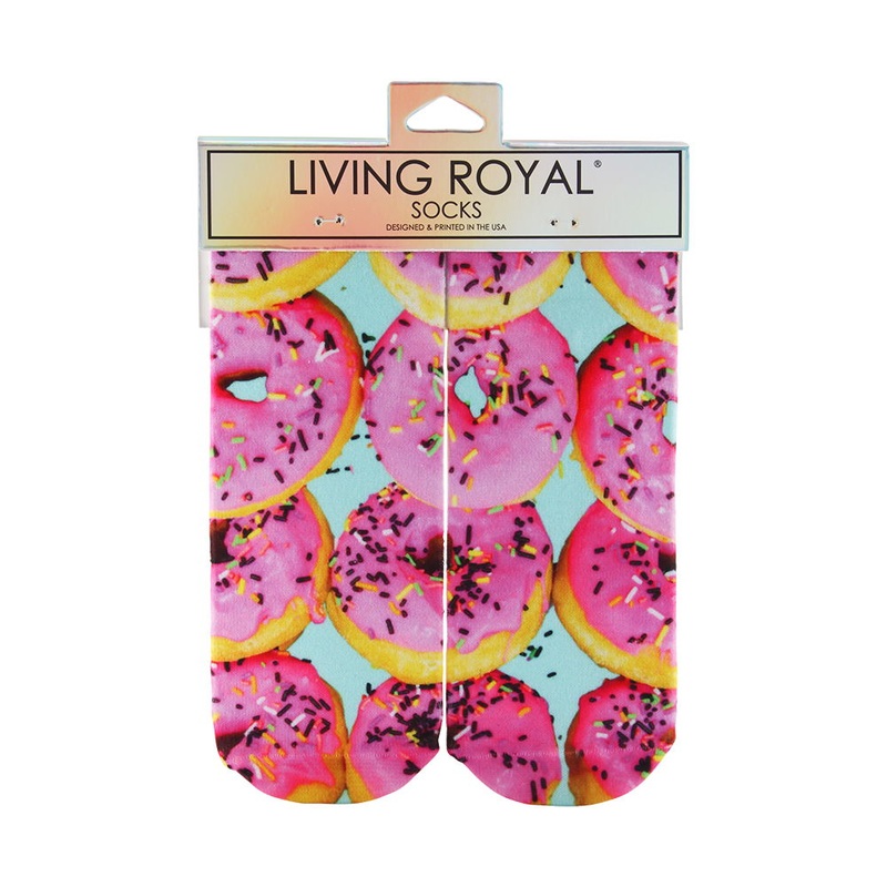 Living Royal Pink Donuts Ankle Socks Model No. 7120A - 1 Pair