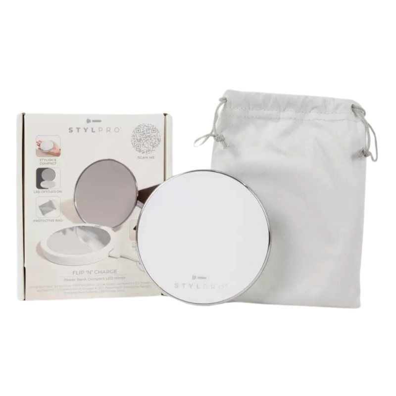 StylPro Flip "N" Charge Power Bank Compact LED Mirror