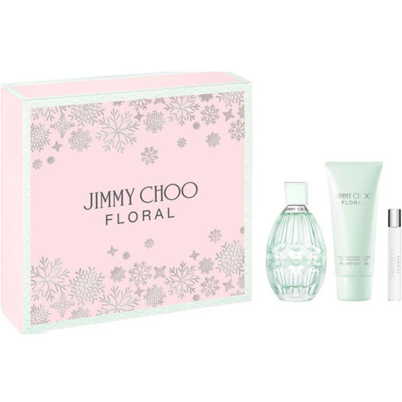 Jimmy Choo Floral Gift Set - 90ML EDT Spray + 100ML Body Lotion + 7.5ML Mini Spray (Women)