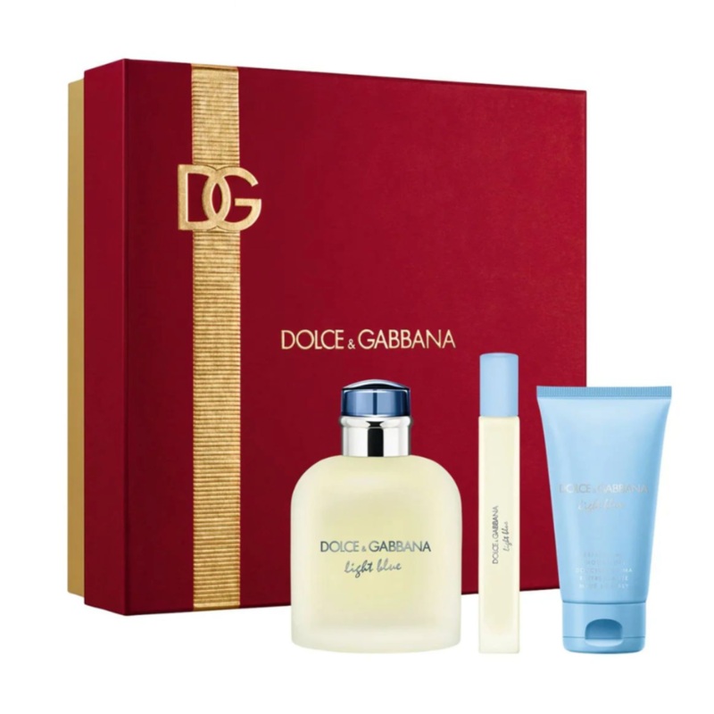 Dolce & Gabbana Light Blue 3PCS Gift Set - 125ML EDT Spray + 50ML Shower Gel + 10ML EDT Spray (Men)