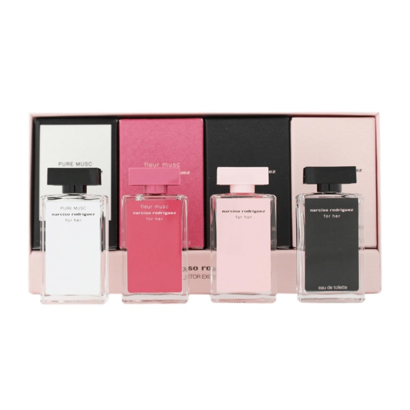 Narciso Rodriguez Miniatures Gift Set 4 x 7.5ml (For Her EDP + For Her EDT + Pure Musc EDP + Fleur Musc EDP)