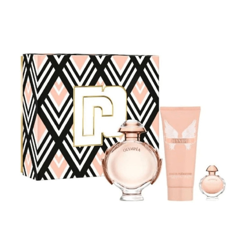 Paco Rabanne Olympea Eau de Toilette Women's Perfume Spray Gift Set (80ml) with 6ml and Body Lotion 80ml