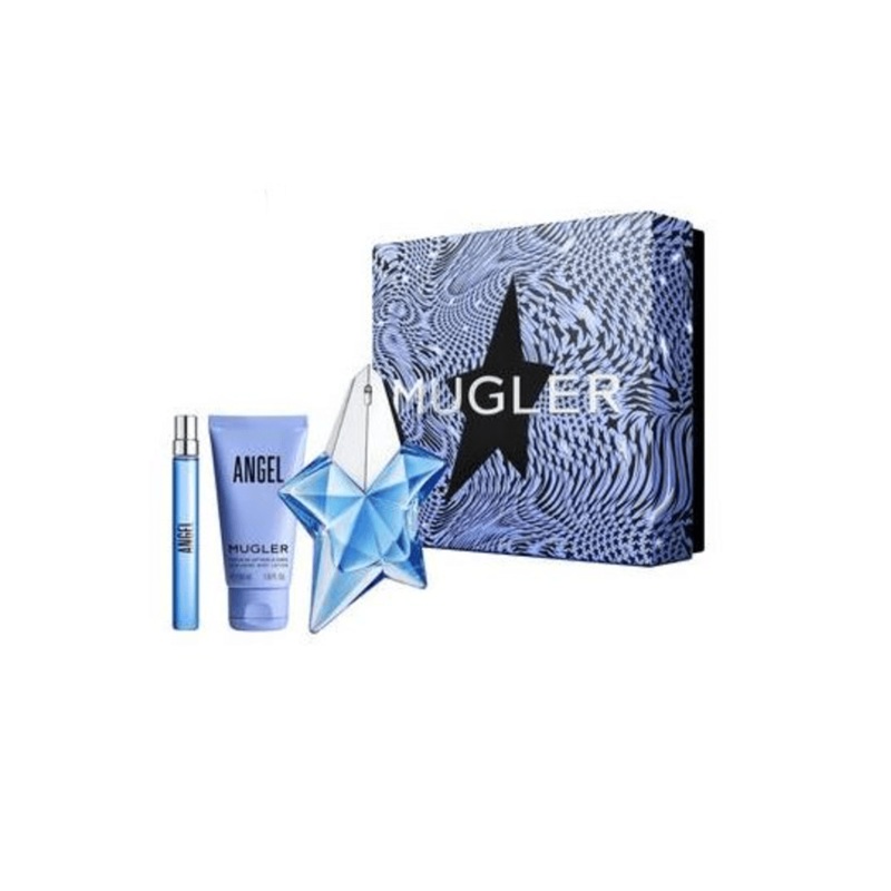 Thierry Mugler Angel Eau de Parfum Women's Perfume Gift Set Spray (50ml) with Body Lotion & 10ml EDP