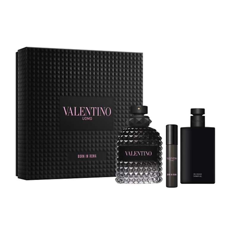 Valentino Uomo Born In Roma Gift Set - 100ML EDT Spray + 10ML EDT Spray + 100ML Shower Gel (Men)