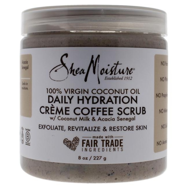 100 Percent Virgin Coconut Oil Daily Hydration Creme Coffee Scrub 8 oz.