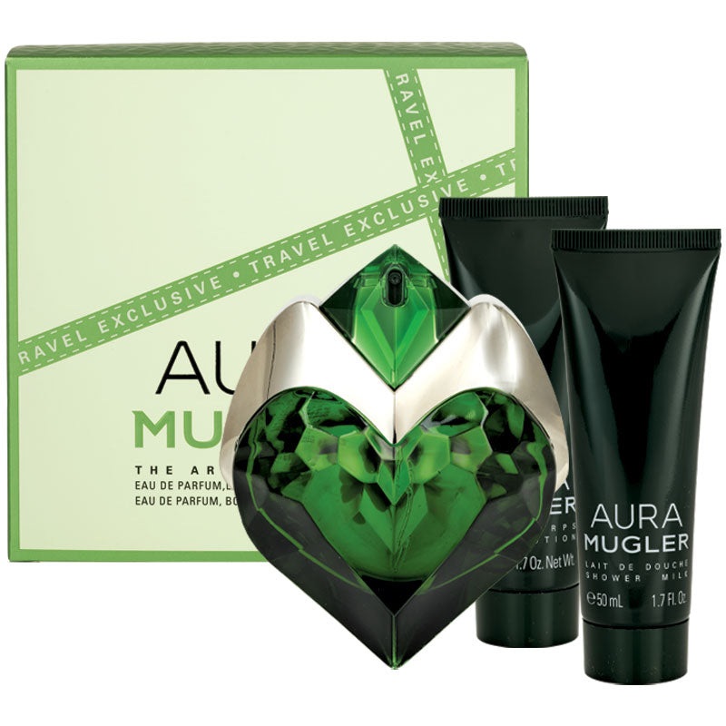 Aura Mugler 3PCS Gift Set - 50ML EDP Spray + 50ML Body Lotion + 50ML Shower Gel (Women)