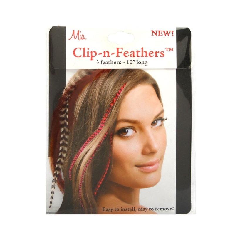 Mia Clip-In-Feathers Model No. 05300 - Black and White/Natural