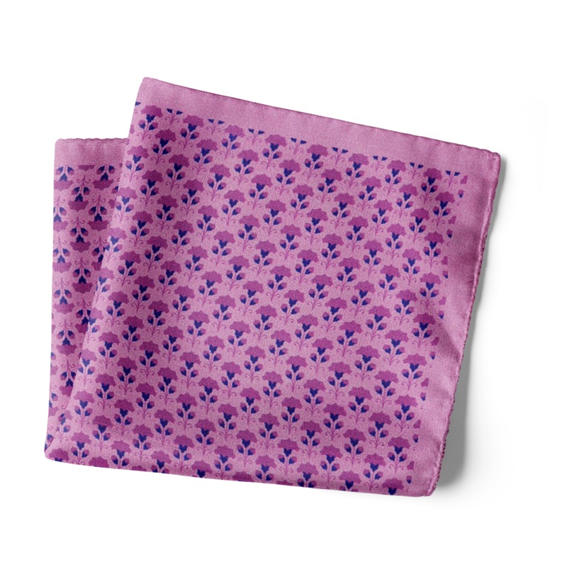 Chokore Purple color Silk Pocket Square - Indian At Heart line 13.513.5