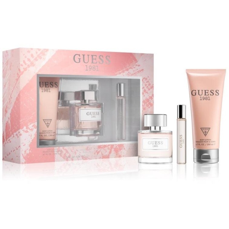 Guess 1981 EDT Gift Set for Women (3PC) 100mL + 200mL body lotion + 15mL travel spray