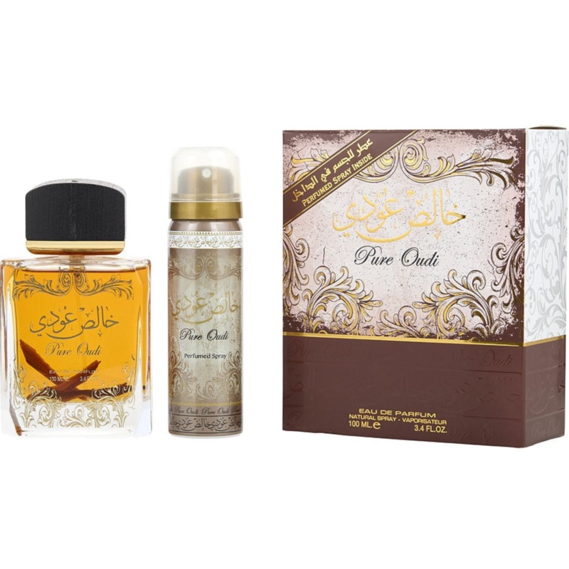 Lattafa Pure Oudi 2PCS Gift Set - 100ML EDP Spray + 50ML Perfumed Spray (Unisex)