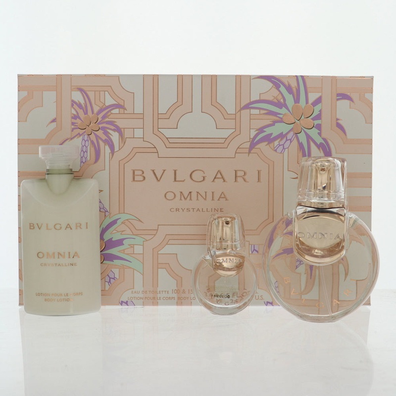 Bvlgari Omnia Crystalline By Bvlgari 3 Piece Gift Set - 2.2 Oz Eau De Toilette Spray, 0.5 Oz Eau De Toilette Spray,  Body Lotion For Women In Gift Set