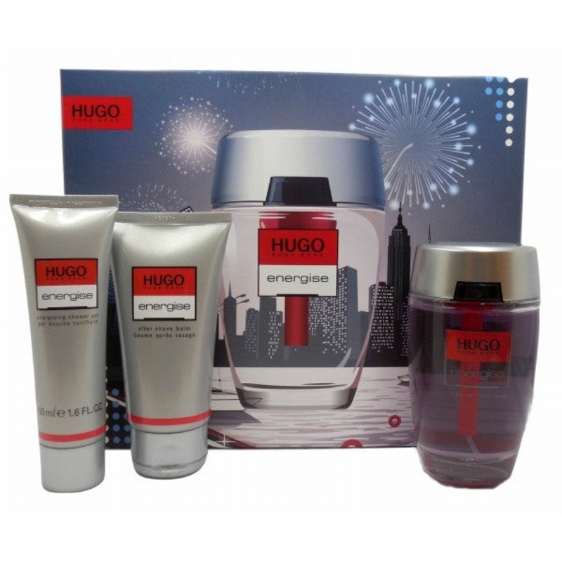 Hugo Energise Gift Set by Hugo Boss 3 Piece Gift Set: 4.2 Oz Eau De Toilette Spray + 2.5 Oz After Shave Balm + 1.6 Oz Shower Gel. For Men
