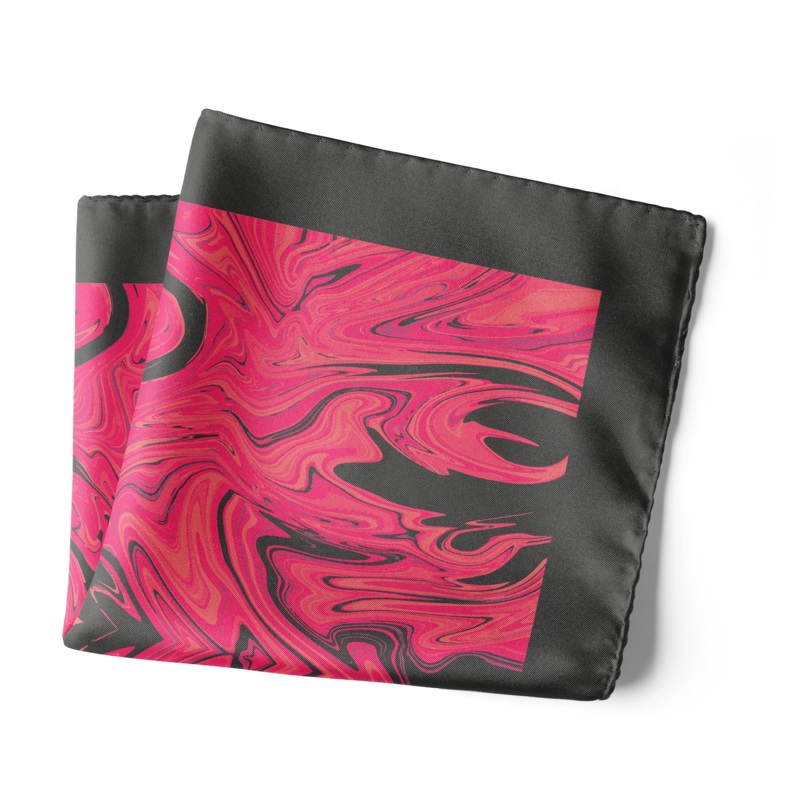 Chokore Magenta Silk Pocket Square from the Marble Design range 13.5 x 13.5