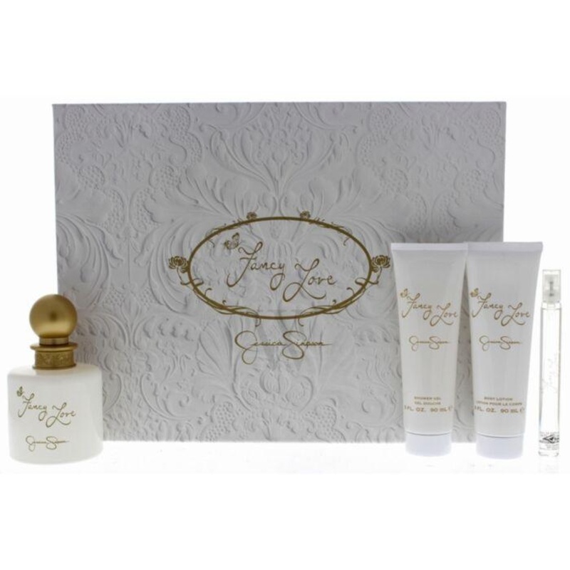 Fancy Love EDP Gift Set for Women (4PC) 100mL + 90mL shower gel + 90mL body lotion + 10mL mini