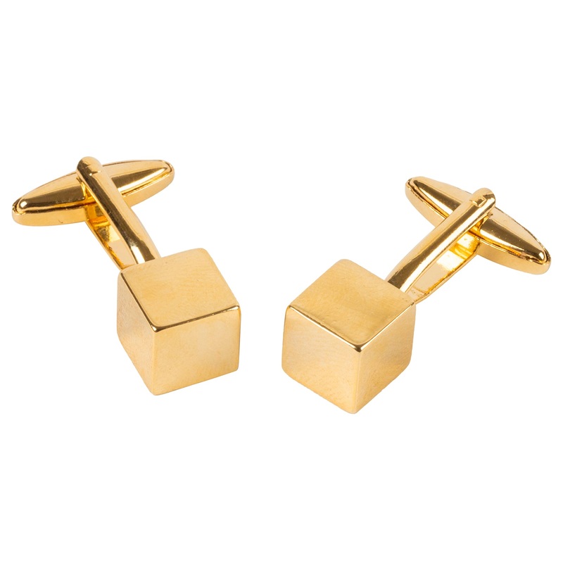 Gold Cube Cufflinks  Minimalist Power Statement