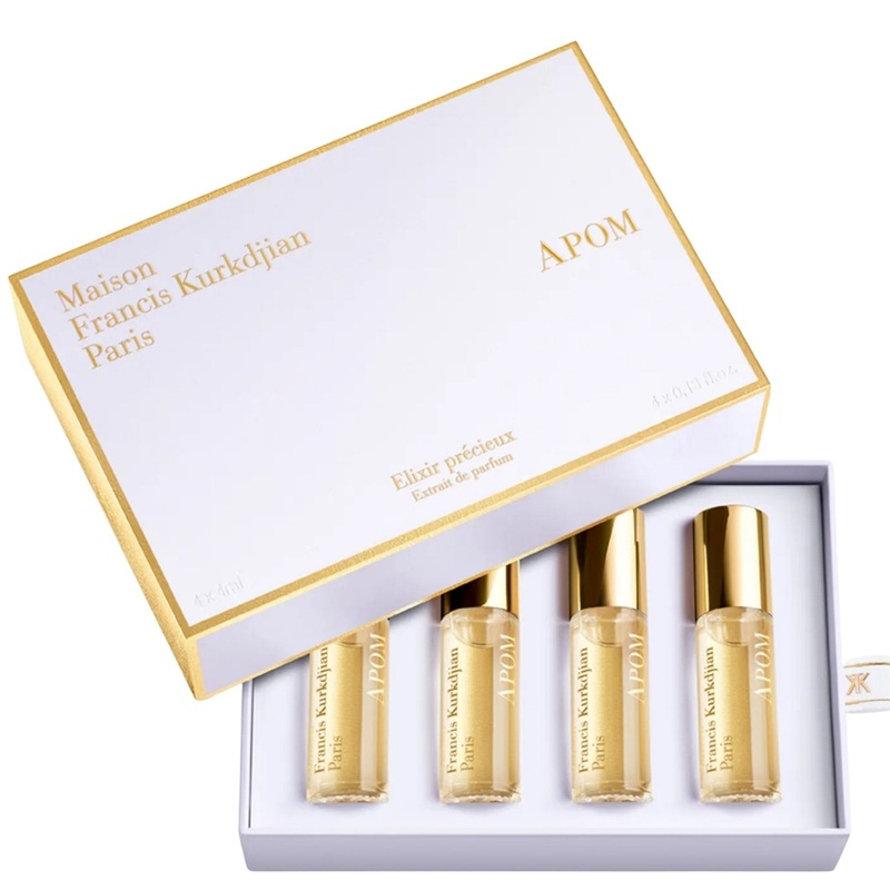 Maison Francis Kurkdjian APOM Precious Elixir Extrait De Parfum 4 x 0.13 oz / 4 ml   set