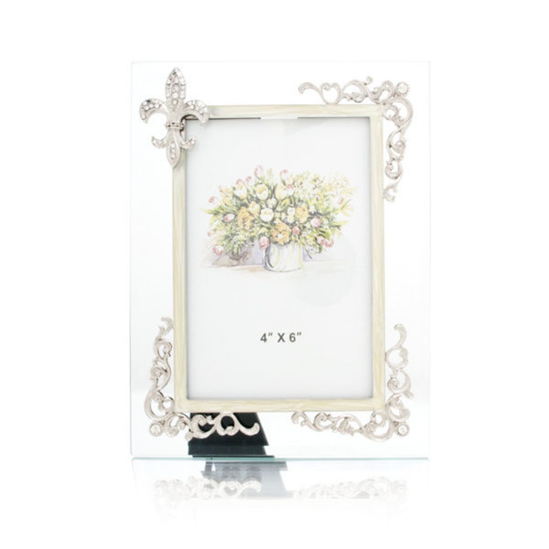 Fleur De Li Glass Picture Frame Model No. 1895