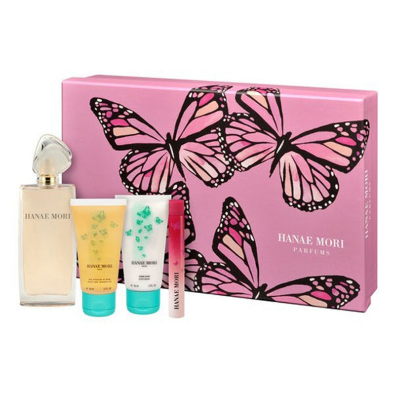 Hanae Mori Gift Set by Hanae Mori 4 Piece Gift Set: 3.4 Oz Eau De Parfum Spray + Deodoronat For Women + 3.4 Oz Eau De Parfum Spray + Deodorant For Men. For Unisex
