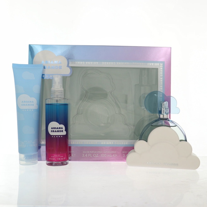 Cloud By Ariana Grande Perfume 3 Piece Gift Set - 3.4 Oz Edp Spray, 4.0 Oz Body Mist, 3.4 Oz Body Souffle For Women - Gift Set