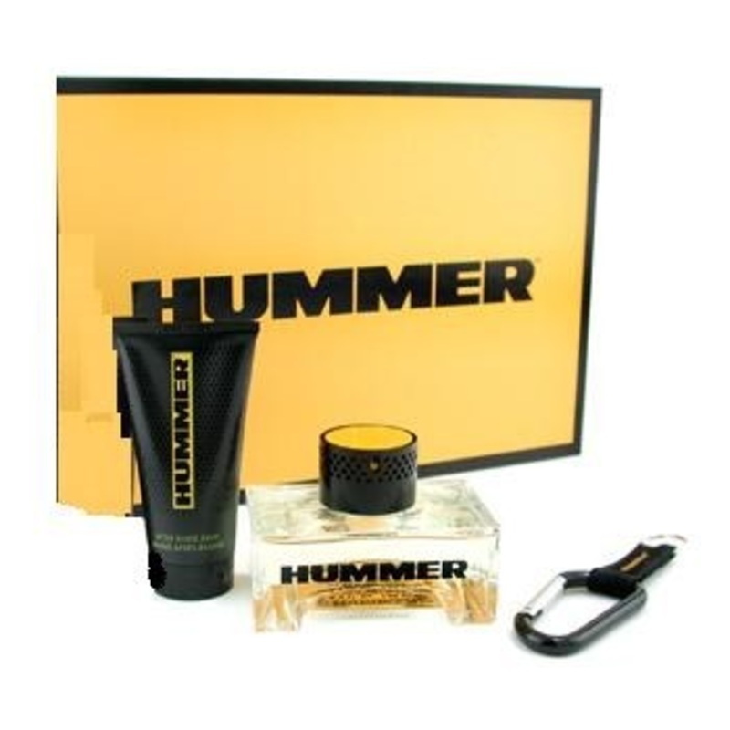 Hummer Gift Set by Hummer 4 Piece Gift Set: 4.2 Oz Eau De Toilette Spray + 2.5 Oz After Shave Balm + 2.5 Oz Bottle & Body Wash+ Keychain. For Men
