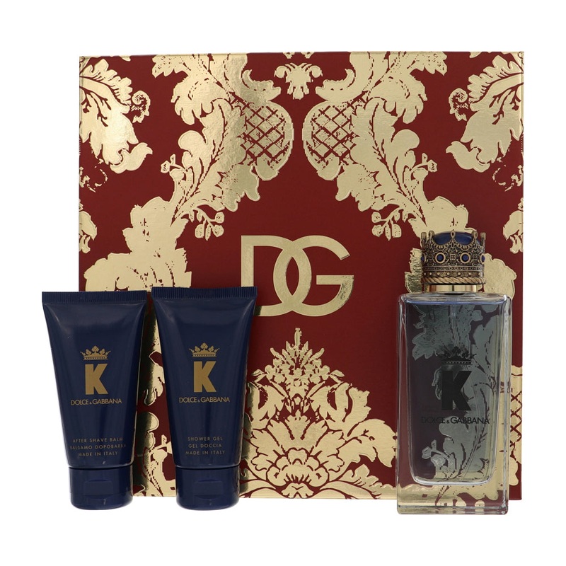 K By Dolce & Gabbana Cologne 3 Piece Gift Set - 3.3 Oz Edt Spray, 1.7 Oz Shower Gel, 1.7 Oz After Shave Balm For Men - Gift Set