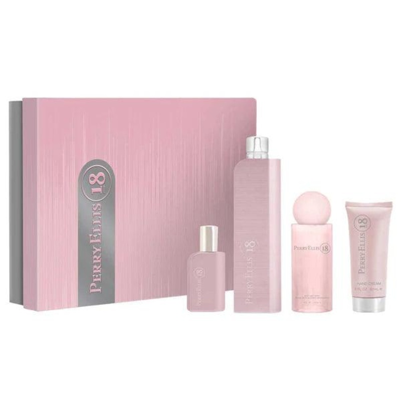 Perry Ellis 18 EDP Gift Set for Women (4PC) 100mL +118mL body mist + 90mL shower gel + 90mL body lotion