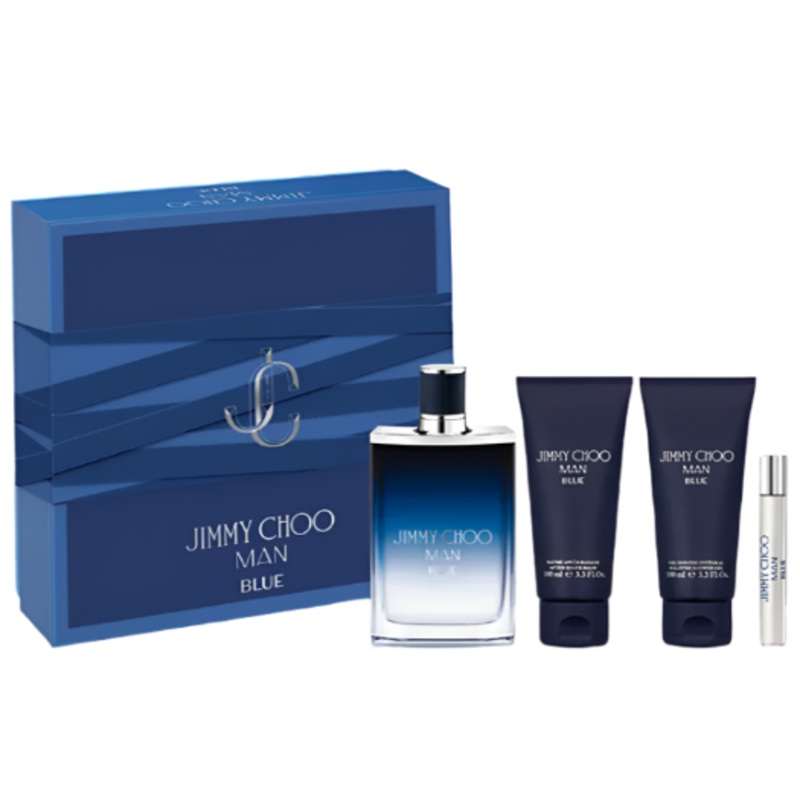 Jimmy Choo Man Blue 4 Piece Gift Set 4 Piece Gift Set With 3.3 Oz EDT