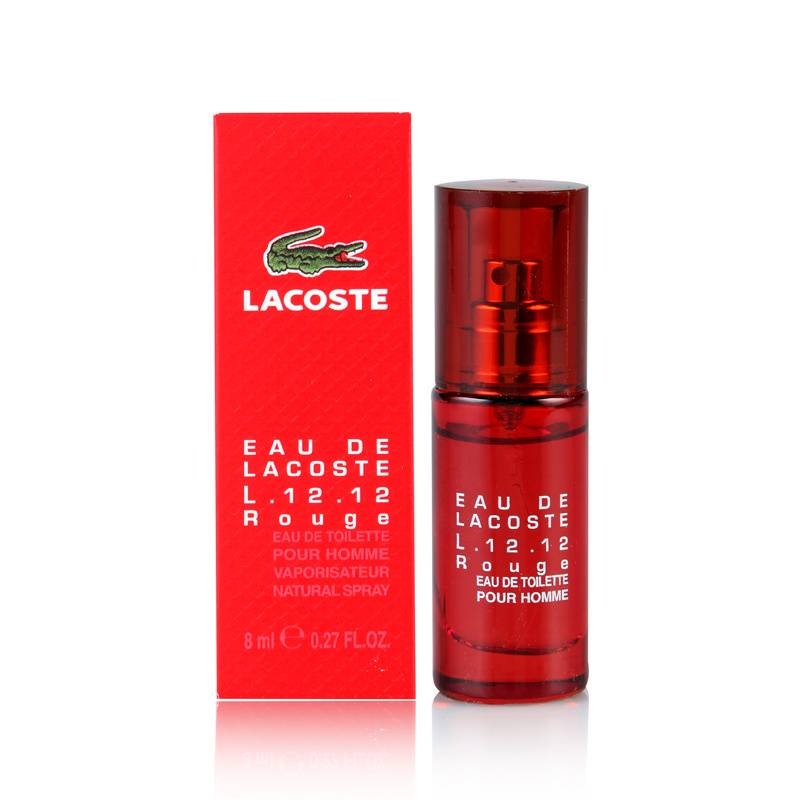 Lacoste Eau de Lacoste L12.12 Rouge for Men 0.27 oz Eau de Toilette Travel Spray
