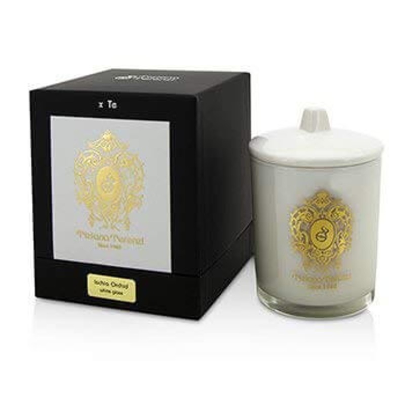 Tiziana Terenzi - ISCHIA ORCHIDE - Candle WHITE GLASS 3 WOOD WICKS,143mm,H 137mm