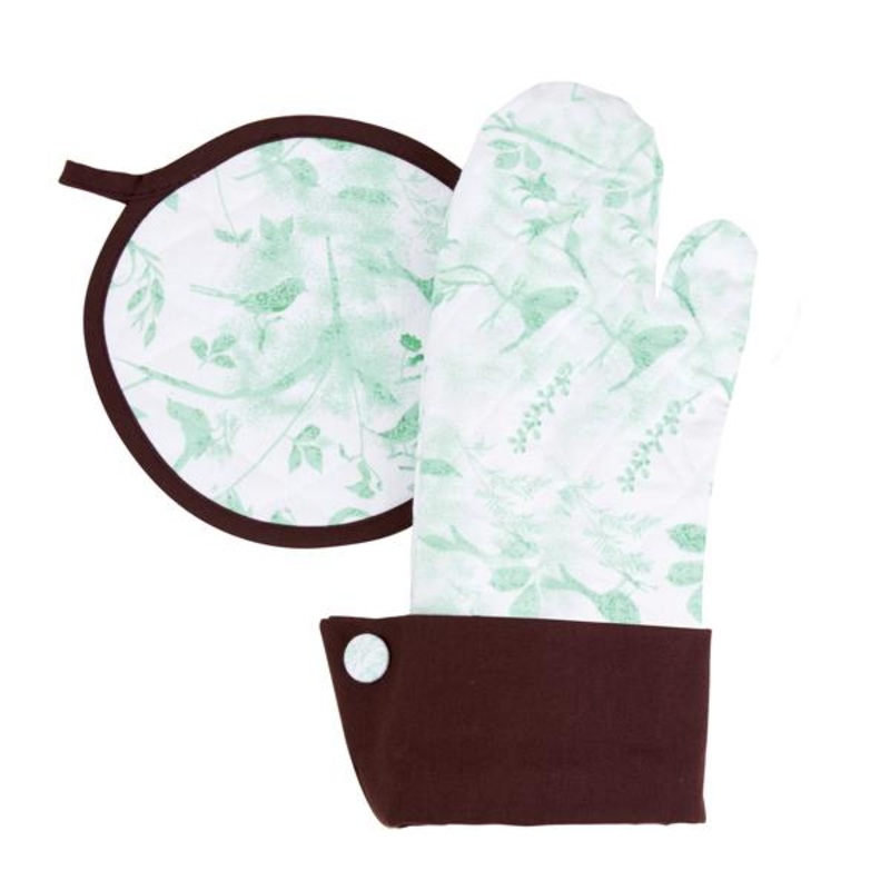 Grandway Honduras Oven Mitt Set Paisley/White