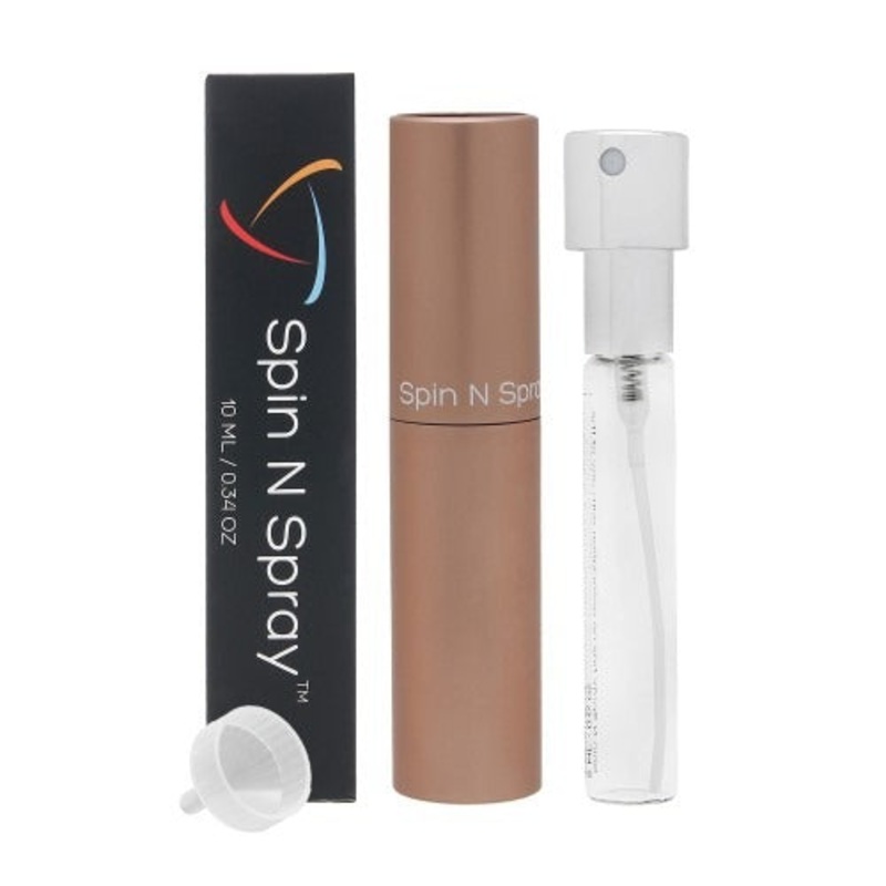 Rose Gold Atomizer By Spin N Spray Fragrance 0.34 Oz Empty Refillable Atomizer For Unisex - Box