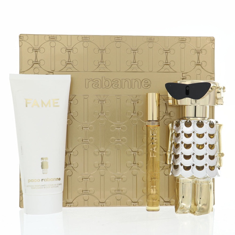 Paco Rabanne Fame By Paco Rabanne Perfume 3 Piece Gift Set - 2.7 Oz Edp Spray, 0.34 Oz Edp Spray, 3.4 Oz Body Lotion For Women - Gift Set