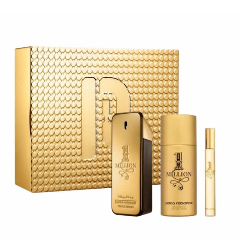 1 Million by Paco Rabanne Travel Set (3.4 oz EDT Spray & 0.68 oz EDT Spray) for Men Default Title