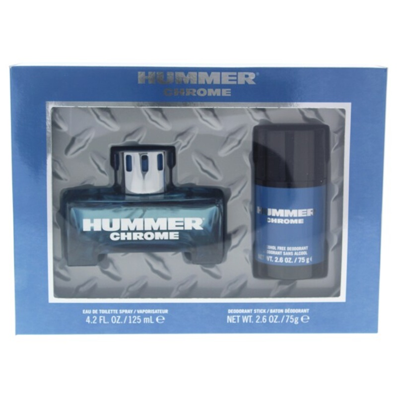 Hummer Chrome 2PCS Gift Set (NO BOX) - 125ML EDT Spray + 75G Deodorant (Men)