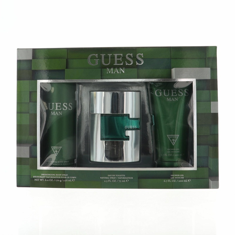 Guess By Guess Cologne 3 Piece Gift Set - 2.5 Oz Edt Spray, 6.7 Oz Shower Gel, 6.0 Oz Deodorizing Body Spray For Men - Gift Set