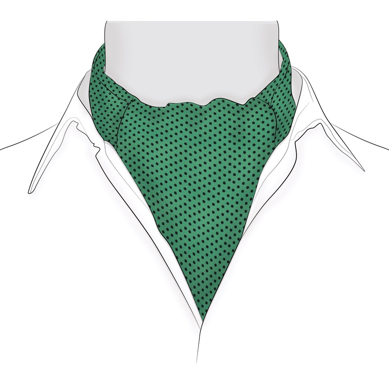 Chokore Men's Light Sea green with black dot Silk Designer Reversible Cravat