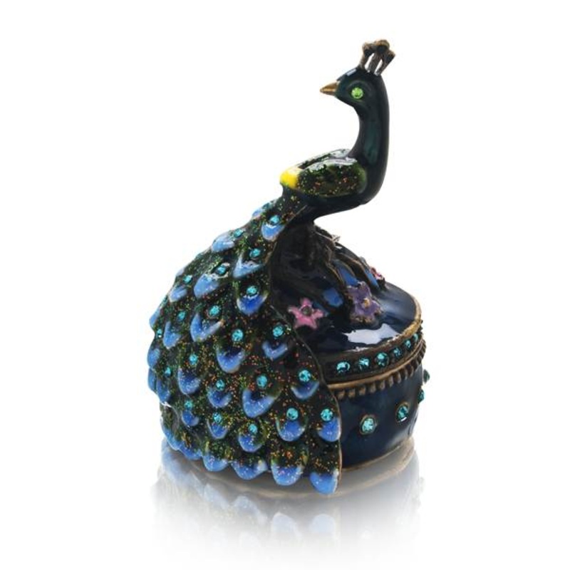 Welforth Blue Peacock Jewelry Box Model No. J-1018