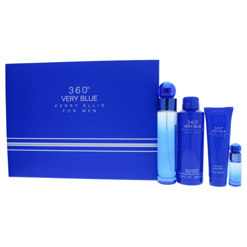 360 Very Blue by Perry Ellis for Men - 4 Pc Gift Set 3.4 oz.