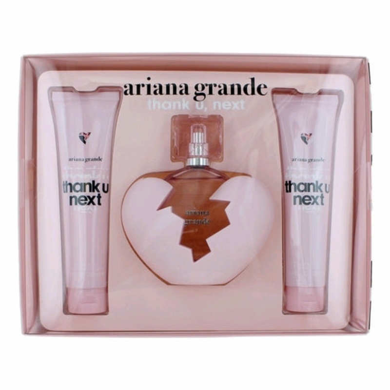 Ariana Grande Thank U Next 3PCS Gift Set - 100ML EDP Spray + 100ML Body Lotion + 100ML Shower Gel (Women)