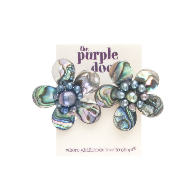 The Purple Door The Caroline Grey/Brown Post Earrings PDE-75-K Grey