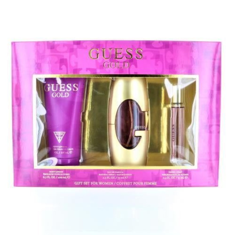 Guess Gold Perfume Gift Set By Guess for Women 3 Piece Gift Set for Women