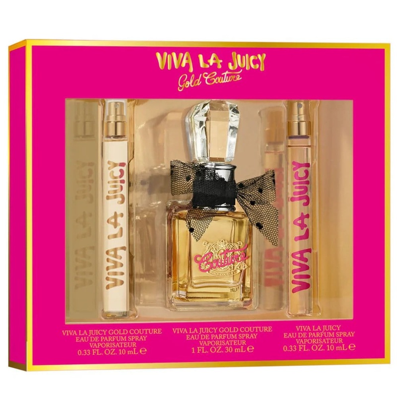 Juicy Couture Viva La Juicy Gold Couture 3PCS Gift Set - 100ML EDP Spray + 10ML EDP Spray + Viva La Juicy 10ML EDP Spray (Women)