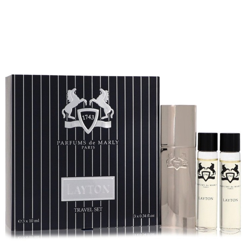 Layton Royal Essence by Parfums De Marly Three Eau De Parfum Sprays Travel Set 3 x .34 oz for Men - Premium Designer Fragrance