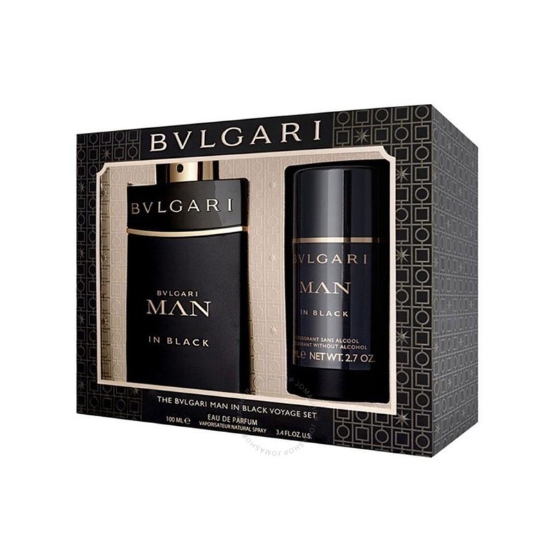 Bvlgari Man In Black Gift Set - 100ML EDP Spray + 75 Grams Deodorant (Men)