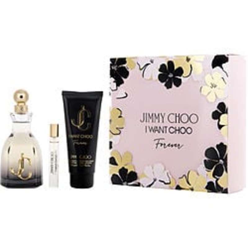 Jimmy Choo I Want Choo Forever By Jimmy Choo 3 Piece Gift Set - 3.3 Oz Eau De Parfum Spray, 0.25 Oz Eau De Parfum Spray, 3.3 Oz Body Lotion For Women In Gift Set
