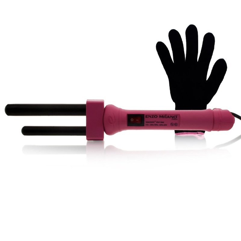 ENZO MILANO Bi-Tube Curling Iron Pink
