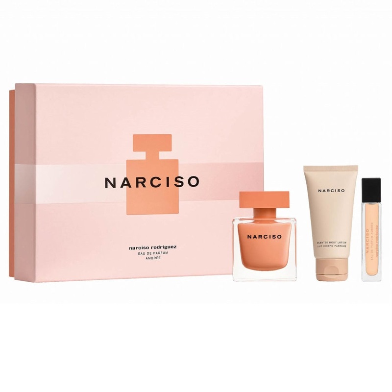 Narciso Rodriguez Ambree 3PCS Gift Set - 90ML EDP Spray + 10ML Mini + 50ML Body Lotion (Women)