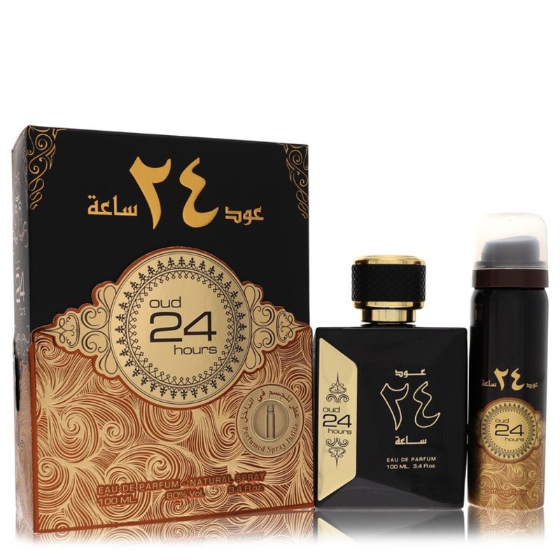 Ard Al Zaafaran Oud 24 Hours by Al Zaafaran Eau De Parfum Spray + 1.7oz Perfumed Spray (Unisex) 3.4 oz for Men - Premium Designer Fragrance