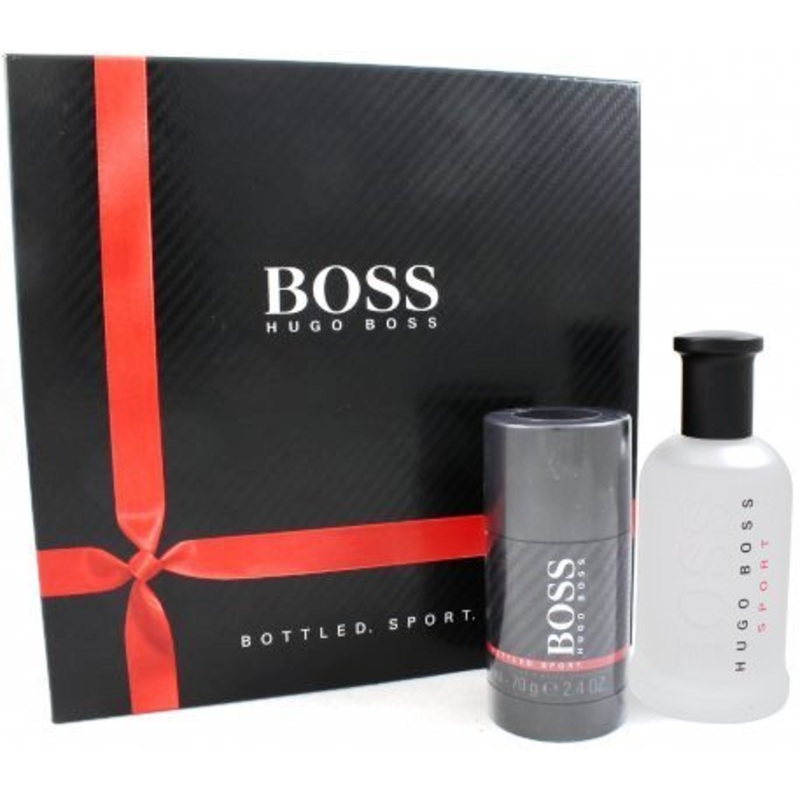 Boss Bottled Sport Gift Set by Hugo Boss 2 Piece Gift Set: 3.3 Oz Eau De Toilette Spray + 2.4 Oz Deodorant Stick. For Men